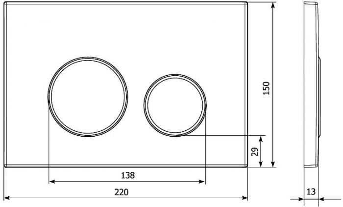 Клавиша смыва KK POL M11 SPP/112/WS/K цвет Оружейная сталь