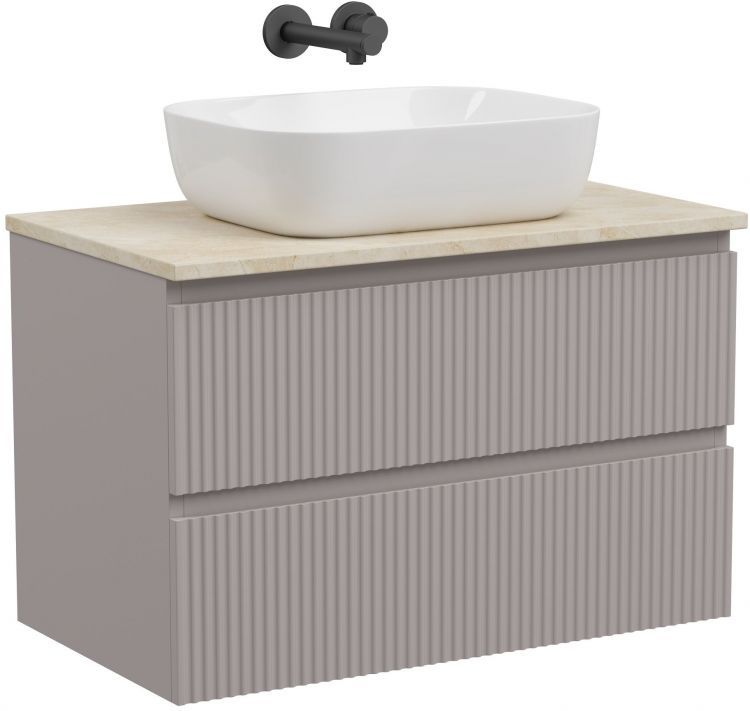 Тумба подвесная SANCOS Snob R, Doha Soft 790х445х500, под столешницу без отверстия под смеситель, цвет Kreman, SNR80SM