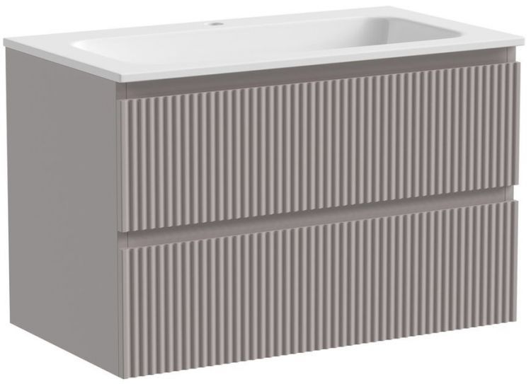 Тумба подвесная SANCOS Snob R, Doha Soft 790х445х500, под столешницу без отверстия под смеситель, цвет Kreman, SNR80SM