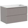 Тумба подвесная SANCOS Snob R, Doha Soft 790х445х500, под столешницу без отверстия под смеситель, цвет Kreman, SNR80SM