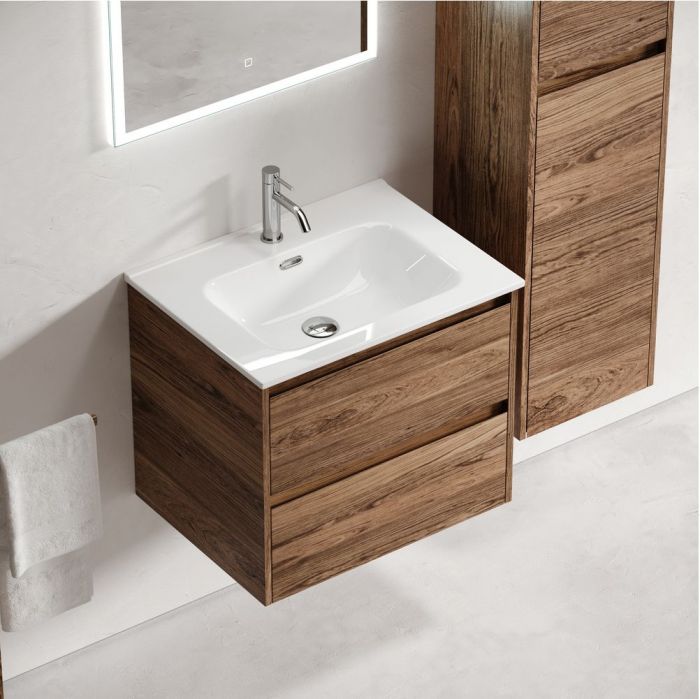 Тумба подвесная SANCOS под раковину Libra, дуб чарльстон 590х450х500 мм, LB60ECH