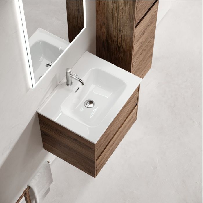 Тумба подвесная SANCOS под раковину Libra, дуб чарльстон 590х450х500 мм, LB60ECH