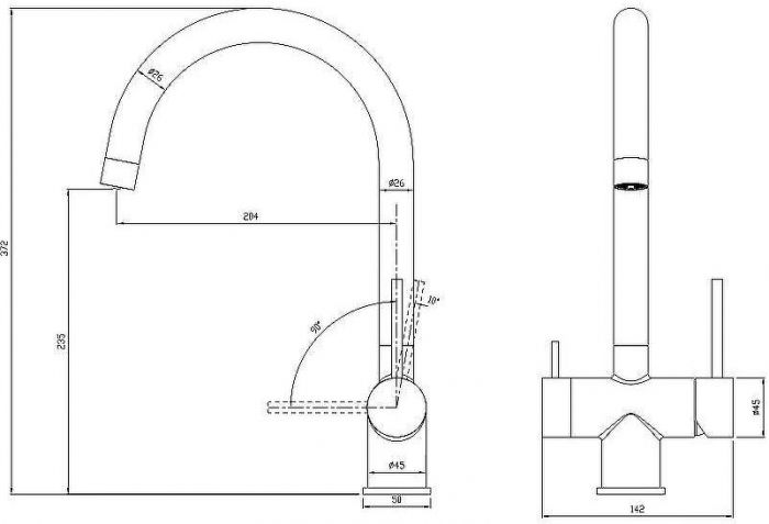 Смеситель для кухни Milacio Ultra MCU.554.SS Нержавеющая сталь