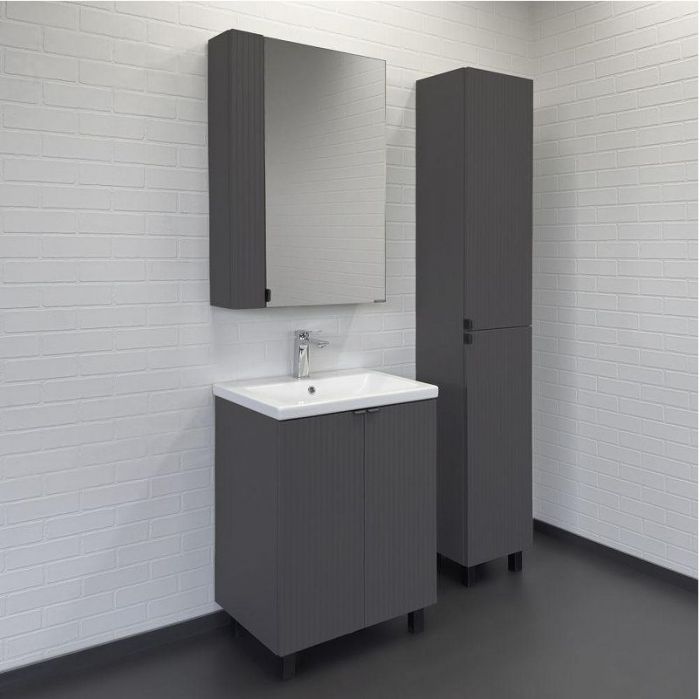 Зеркальный шкаф Comforty Лима 60 00-00019425 цвет Антрацит