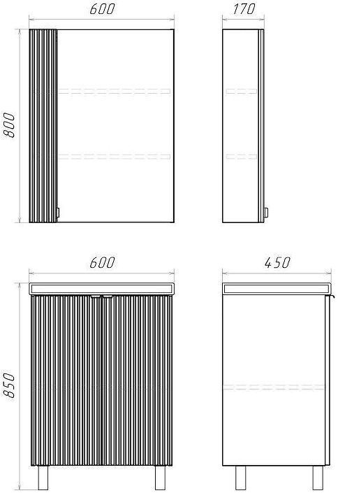 Зеркальный шкаф Comforty Лима 60 00-00019425 цвет Антрацит