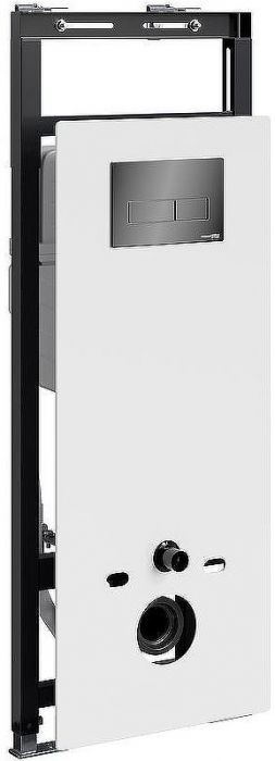 Инсталляция WasserKRAFT Salm 27TLT.010.ME.WH.PB03 для унитаза Белое стекло с клавишей смыва Черный глянец