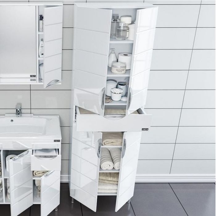 Шкаф пенал СанТа Родос 60 Белый