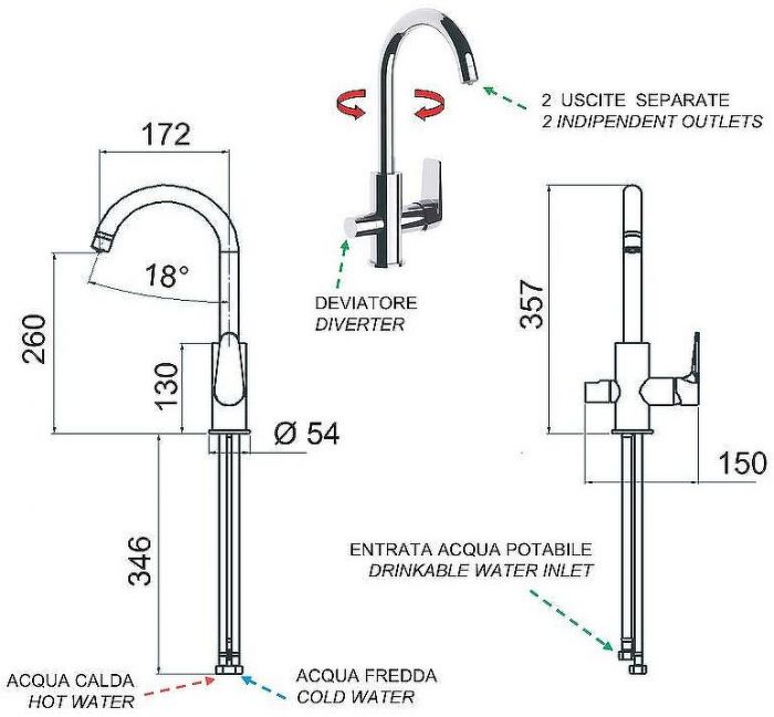 Смеситель для кухни Remer Dream D79DW Хром