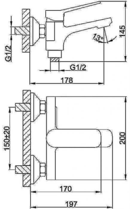 Смеситель для ванны Frap H62 F3262 Черный матовый