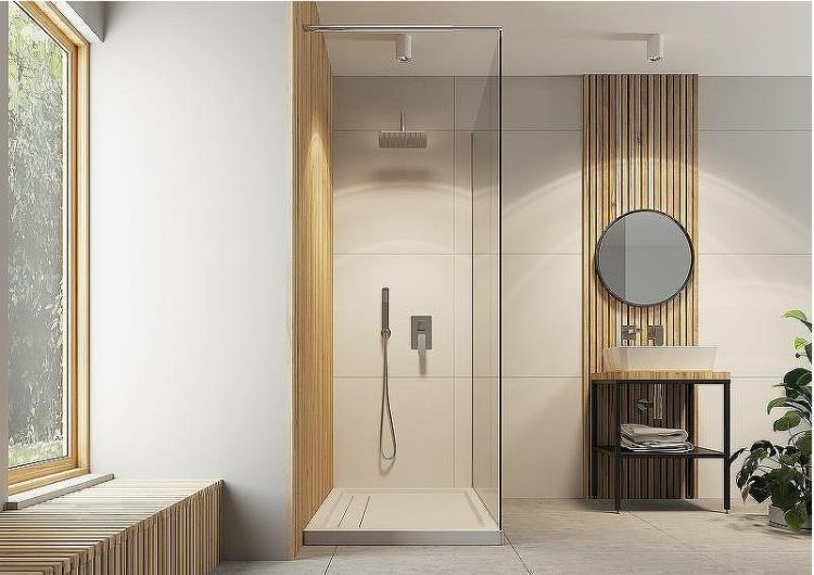 Душевая перегородка Deante Abellia Walk-In 100 KTA_030P профиль Хром стекло прозрачное