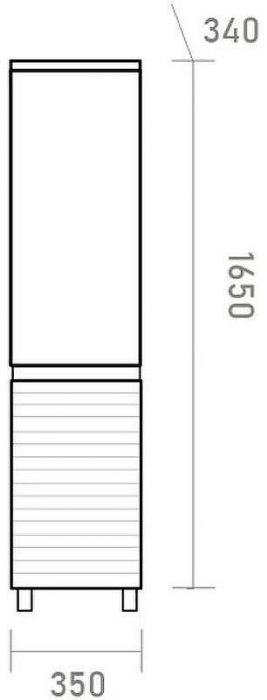 Шкаф пенал Brevita Dakota 35 R DAK-050350-19/01П Белый матовый Дуб Галифакс олово
