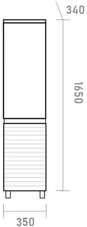 Шкаф пенал Brevita Dakota 35 R DAK-050350-19/01П Белый матовый Дуб Галифакс олово