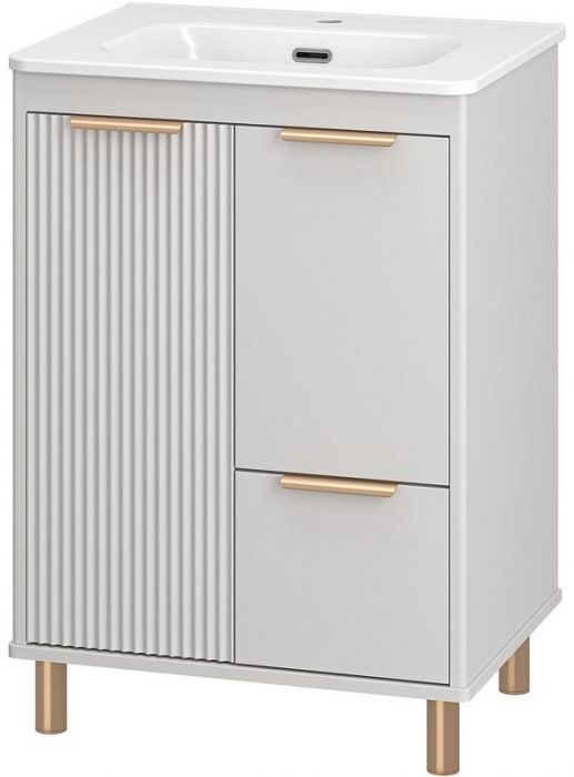 Тумба с раковиной Brevita Risacca Crema 60 УТ000025678 Серая матовая