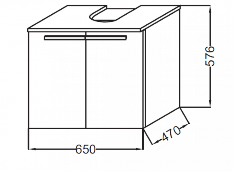 Тумба под раковину 65 см Jacob Delafon Struktura EB1382-E16 ореховое дерево