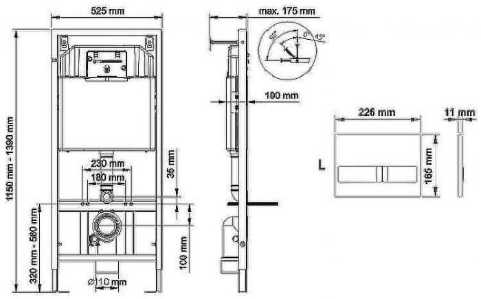 Комплект унитаза Berges Gamma 081105 с инсталляцией Berges Novum L3 040213 с сиденьем Микролифт и клавишей смыва Хром