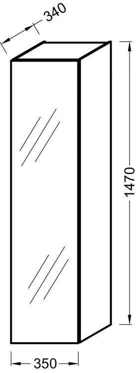 Шкаф-пенал 35 см Jacob Delafon Odeon Up EB873-M43, матовый аквамарин