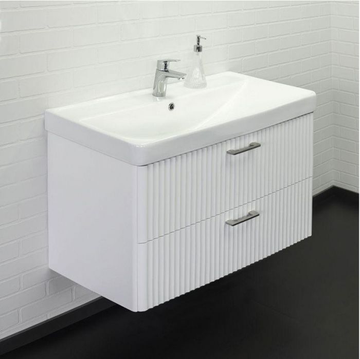 Тумба с раковиной Comforty Ангара 90 00-00017872 подвесная цвет Белый матовый