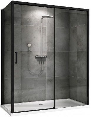 Душевой уголок Abber Komfort 160x100 AG93160B-S102B профиль Черный стекло прозрачное