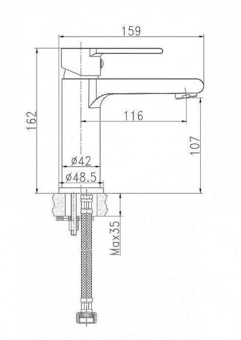 Смеситель для раковины Cersanit Brasko Black 63107 Черный матовый