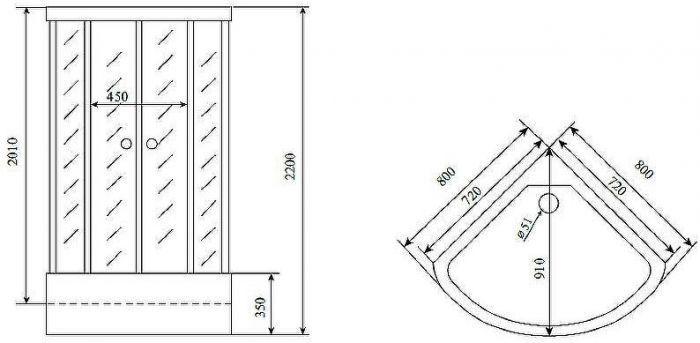 Душевая кабина Timo Comfort 80x80 T-8880C с гидромассажем