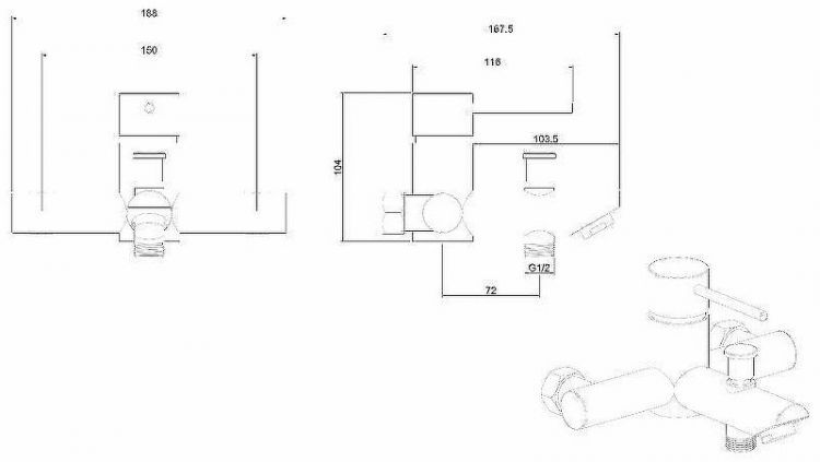 Смеситель для ванны Allen Brau Glority 5.51003-00 Хром