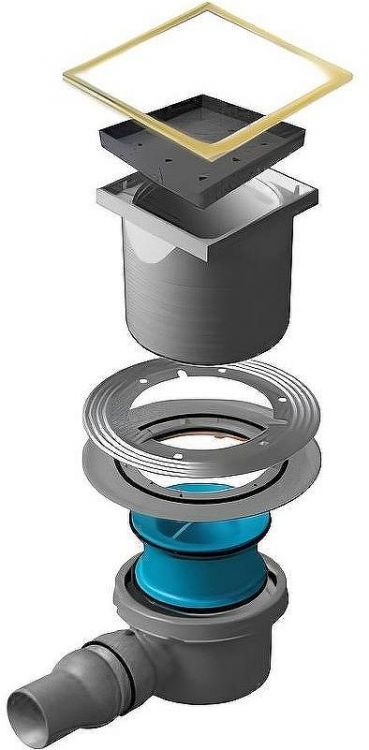 Душевой трап Pestan Confluo Standard 13000119 с решеткой Золото глянец / под плитку