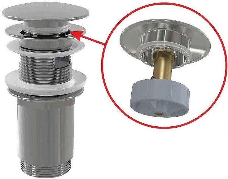 Донный клапан Alcaplast A392C click-clack Хром