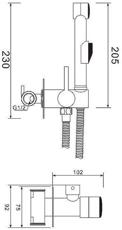Гигиенический душ со смесителем WesnaArt Eko EKO05-410 Хром Гигиенический душ со смесителем WesnaArt Eko EKO05-410 Хром