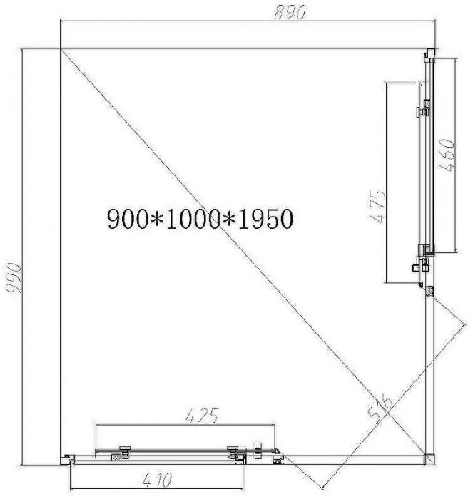 Душевой уголок Vincea Slim-N 100x90 VSS-4SN9010CLG профиль Брашированное золото стекло прозрачное