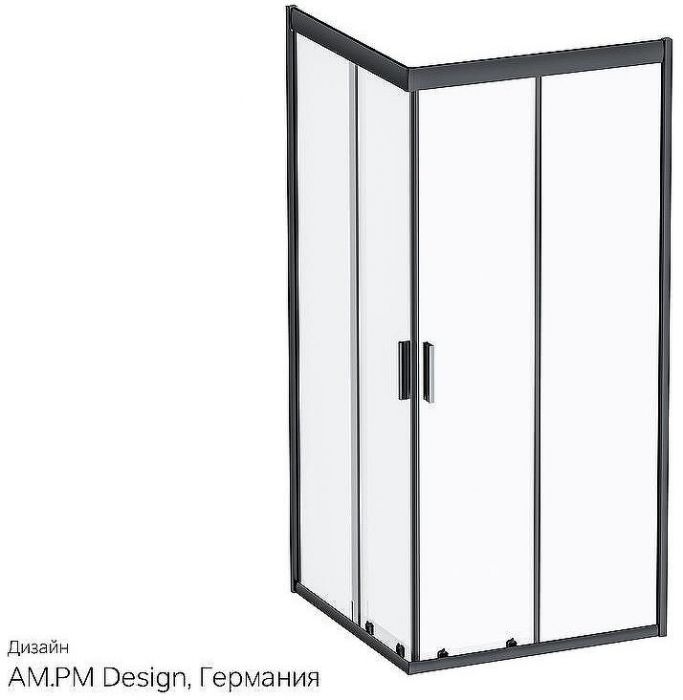 Душевой уголок AM.PM Gem 90х90 W90G-403-090BT профиль Черный матовый стекло прозрачное