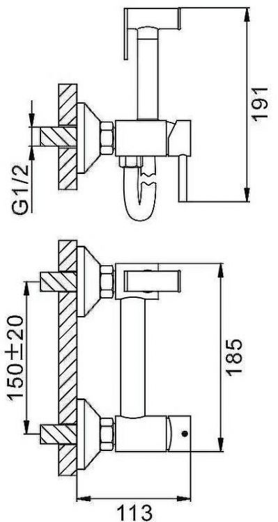 Гигиенический душ со смесителем Splenka S99.51.03 Золото матовое Гигиенический душ со смесителем Splenka S99.51.03 Золото матовое