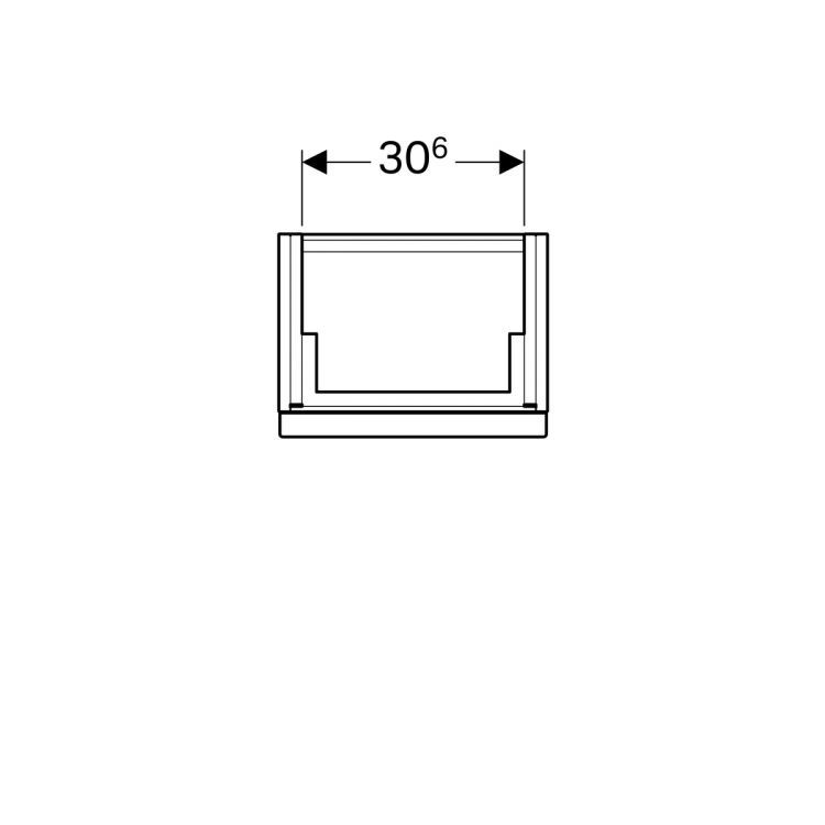 Тумба под раковину Geberit iCon XS, 37x28, платина глянец [840039000]