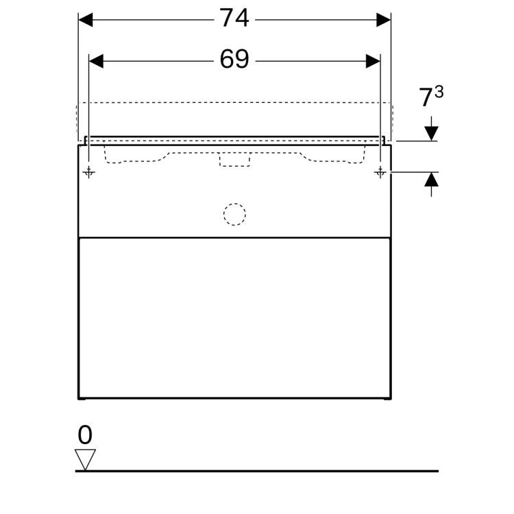 Тумба под раковину Geberit iCon, 74x48, белый глянец [840375000]