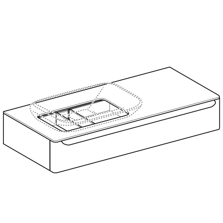 Тумба под раковину Geberit myDay, отверстие слева, 115x52, какао с молоком [824261000]