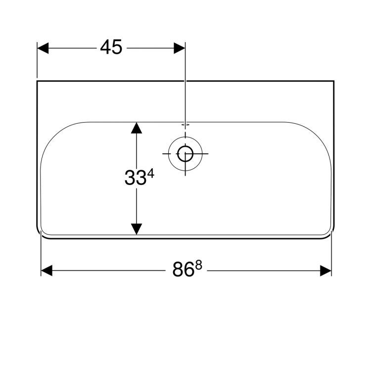 Раковина Geberit Smyle Square 90х48 см, без отв. под смеситель, с отв. перелива [500.250.01.1]