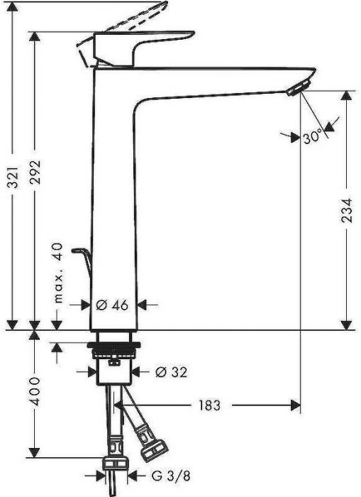 Смеситель для раковины Hansgrohe Talis E 71716140 Шлифованная бронза