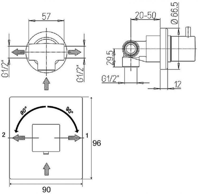 Переключатель потоков Paini Grazia 21PZ425 Черный матовый Переключатель потоков Paini Grazia 21PZ425 Черный матовый