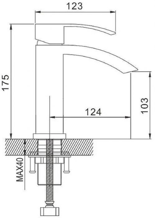 Смеситель для раковины Rose R15F R1501F Белый Хром