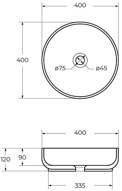 Раковина-чаша Cezares 40 CZR-6595-GO цвет Серый матовый