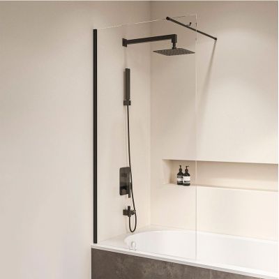 Шторка на ванну RGW Screens SC-050B 80x150 351105008-14 профиль Черный стекло прозрачное