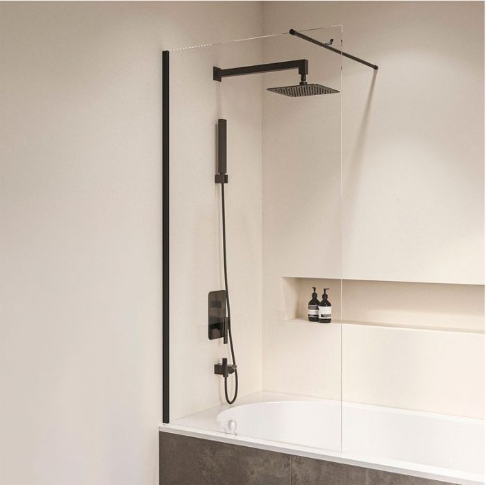 Шторка на ванну RGW Screens SC-050B 80x150 351105008-14 профиль Черный стекло прозрачное