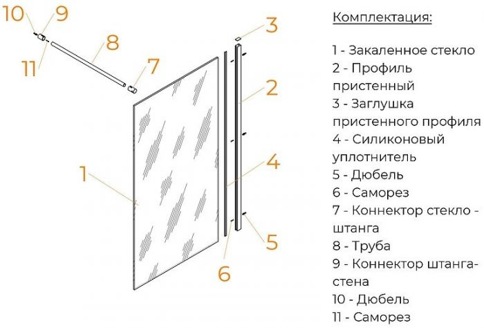 Шторка на ванну RGW Screens SC-050B 80x150 351105008-14 профиль Черный стекло прозрачное