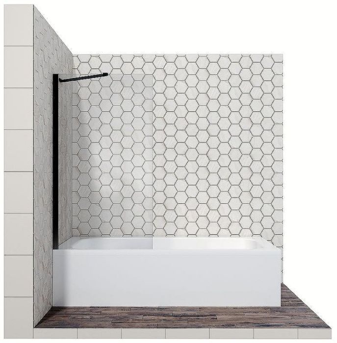 Шторка на ванну Ambassador Bath Screens 70х140 16041206 профиль Черный стекло прозрачное