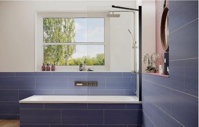 Шторка на ванну Ambassador Bath Screens 70х140 16041206 профиль Черный стекло прозрачное
