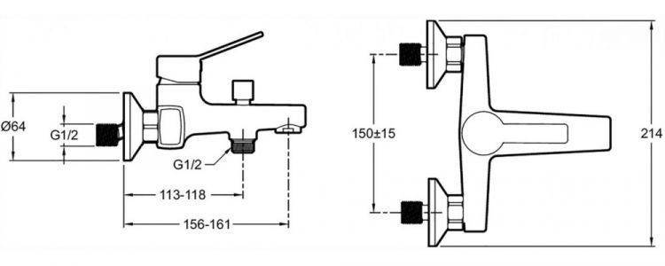 Смеситель для ванны Jacob Delafon EO E24160RU-CP, хром