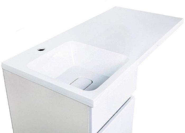 Тумба с раковиной Orange Sistema 100 L STK-40TUW+RAL с бельевой корзиной Белая