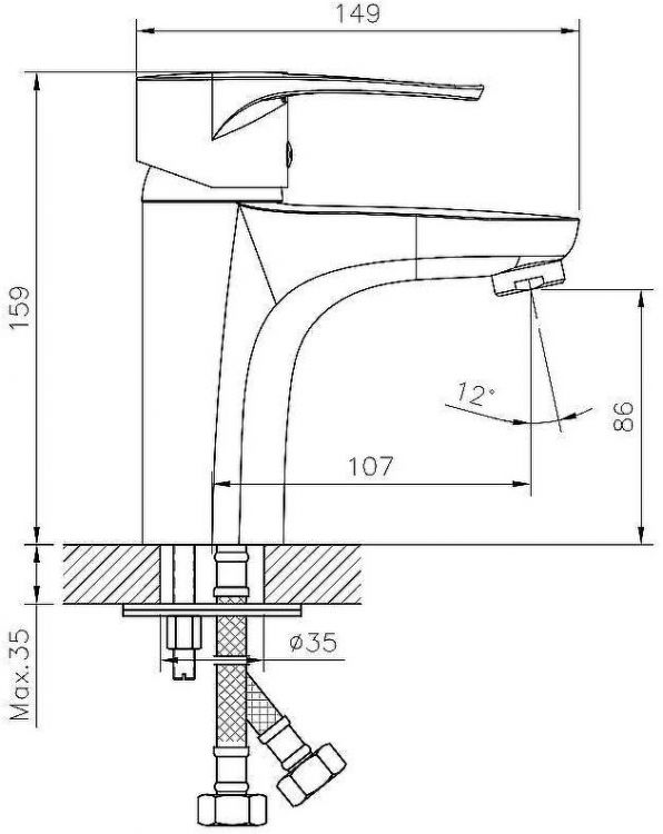 Смеситель для раковины Decoroom DR70011 Хром Смеситель для раковины Decoroom DR70011 Хром