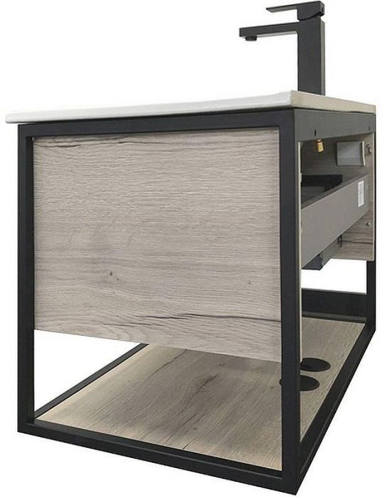 Тумба с раковиной Comforty Бонн 75 00-00008475 подвесная Дуб дымчатый