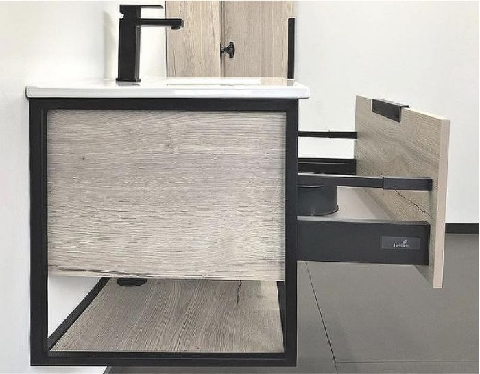 Тумба с раковиной Comforty Бонн 75 00-00008475 подвесная Дуб дымчатый