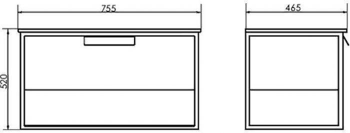 Тумба с раковиной Comforty Бонн 75 00-00008475 подвесная Дуб дымчатый